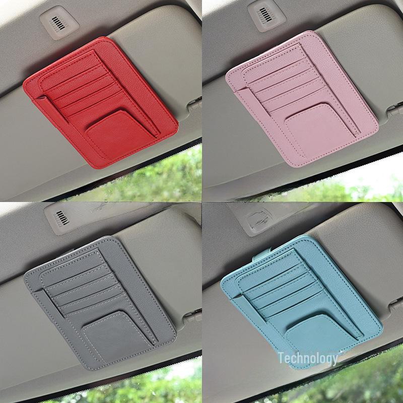 Organizator pentru parasolar auto - Suport multifuncțional pentru ochelari, carduri, legitimații, bilete.