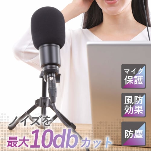 GONKISS Microphone Sponge Cover, Large, Microphone Windscreen for Condenser Microphones Such As the AT2035, Black