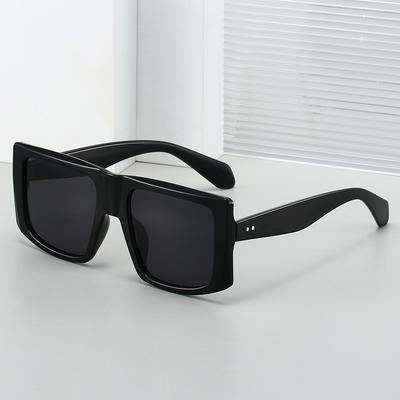 Lunettes de soleil carrées mode Hommes Femmes Grande monture Rivets Lunettes décontractées 2025