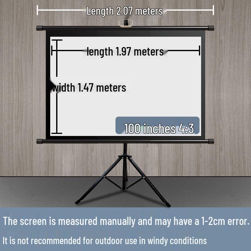 Portable No-Punch Bracket Projector Screen with Floor Stand
