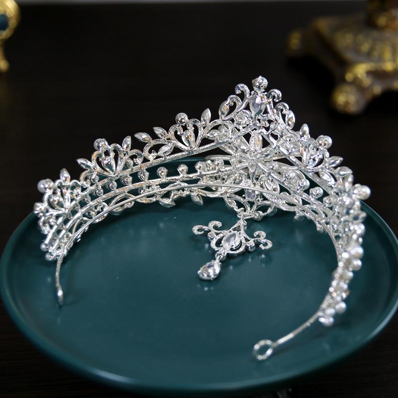 European Bridal Wedding Bow Crown Headgear Crystal Crown Headgear Main Wedding Dress Accessories