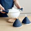 Heatproof Denims Triangular Pot Handle Cover Protectors Heat Insulated Skillets Pan Lid Grip Anti Scalding Oven Mitt