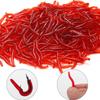 20PCS-100pcs Isca Macia Robalo Tilápia Minhoca de Sangue Minhoca de Terra Minhoca de Borracha Minhocas Vermelhas Iscas Cheiro de Peixe Equipamento Realista