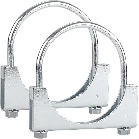 LCGP 2" Heavy Duty U Bolt Clamps Saddle Type Anti-Corrosion 2 Pack Muffler Clamps
