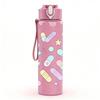 1PC Medical Supply Sticker Pack 750ml Color Plastic Sports Water Bottle Leakproof Flip Straw Lid Suitable for Sports Office Home Use
