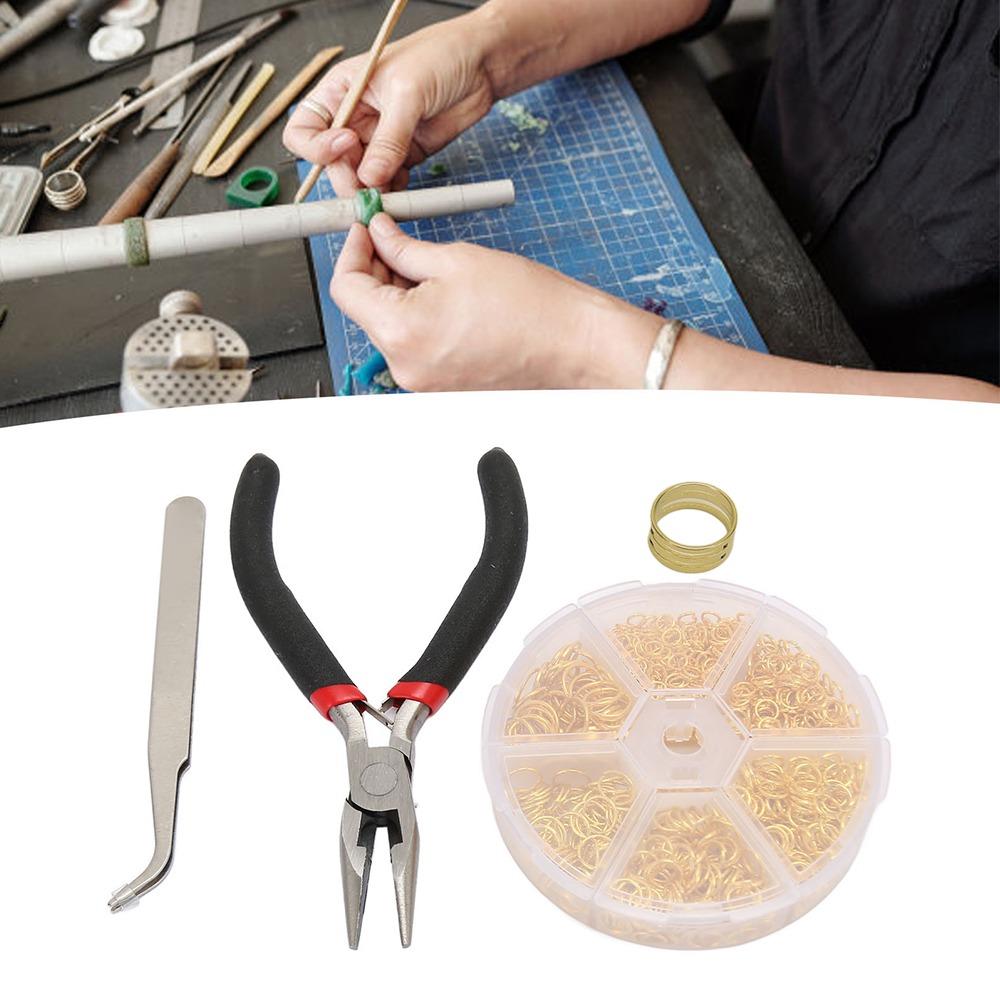 5pcs Gold Color Jewelry Making Rings Assorted Size Open Jump Rings Jumper Rings  Bracelet Repairing