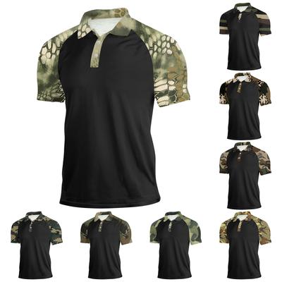 Men's Summer T-shirt Camouflage Printed Short Sleeved Shirt