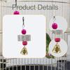 Parrot Teeth Grinding Hanging Toy Mineral Stone Wood Birdcage Accessories with Loud Bell for Small and Medium Birds