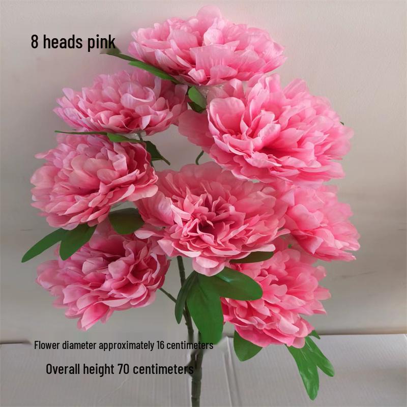 Pfingstrose Seidenblumenstrauß, 8 Köpfe - Künstliche Dekoration für Wohnzimmer & Hochzeit, Kostenloser Versand