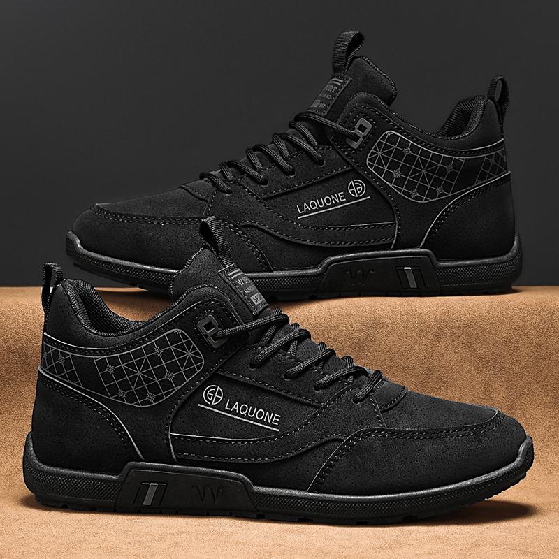 

Мужская легкая спортивная обувь цвета хаки с плоской подошвой для пешего туризма на открытом воздухе, мужская вулканизированная обувь, нескользящая, износостойкая, дорожная обувь 39 чёрный