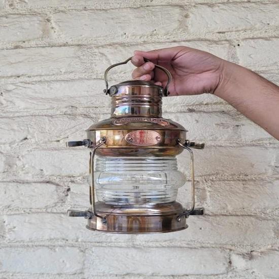 Nautical Anchor Oil Lamp  Brass Marine Ship Lantern Hanging Decor