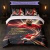 Set Biancheria da Letto Personalizzato Cristiano Ronaldo con Nome Testo 1 Copripiumino+2 Federe Logo Calcio Regalo Personalizzato per Occasione Speciale Arredamento Camera da Letto