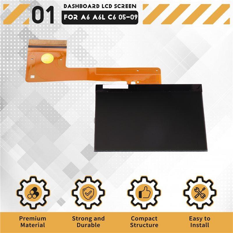 VDO LCD Display Screen For A6 A6L C6 2005-2009 Car Instrument Cluster Speedometer Gauge Dash LCD Replacement