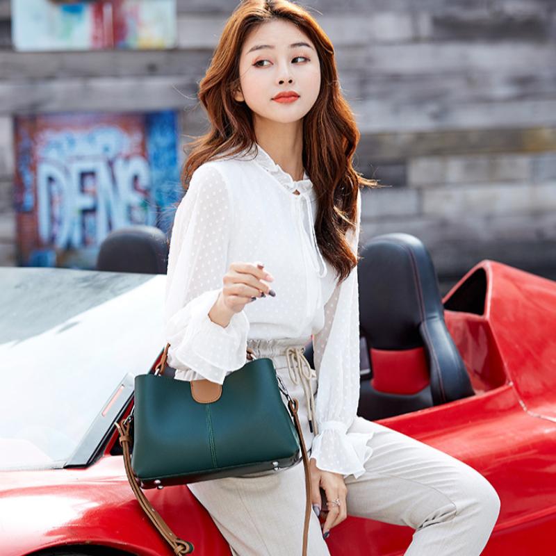 Genți de mână ocazionale pentru femei, genți tip găleată cu mai multe straturi de capacitate mare, genți de damă simple, cu un singur umăr, tip crossbody Tide