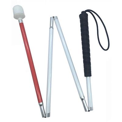 Folding Four-section Aluminum White Cane for the Blind, 100cm, for Children