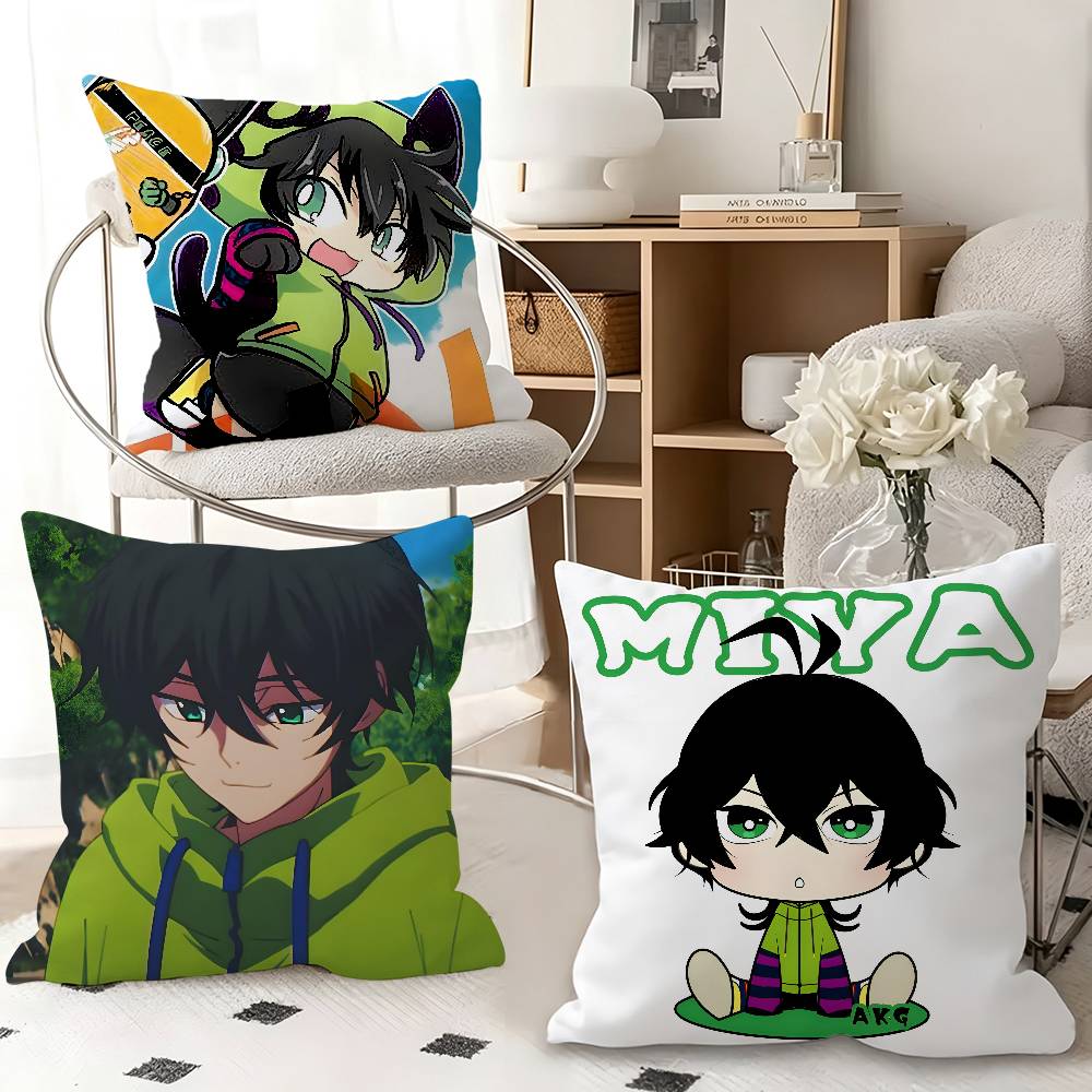 1pc Cartoon Figure Miya Chinen Pillow Case Fashion Square Pillowcase Bedroom Sofa Room Ins Decoration Leisure