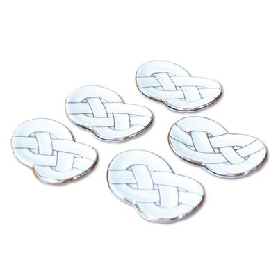 Essstäbchenablage 5er-Set Neujahr modisch niedlich Arita-Ware festlicher Knoten Silber