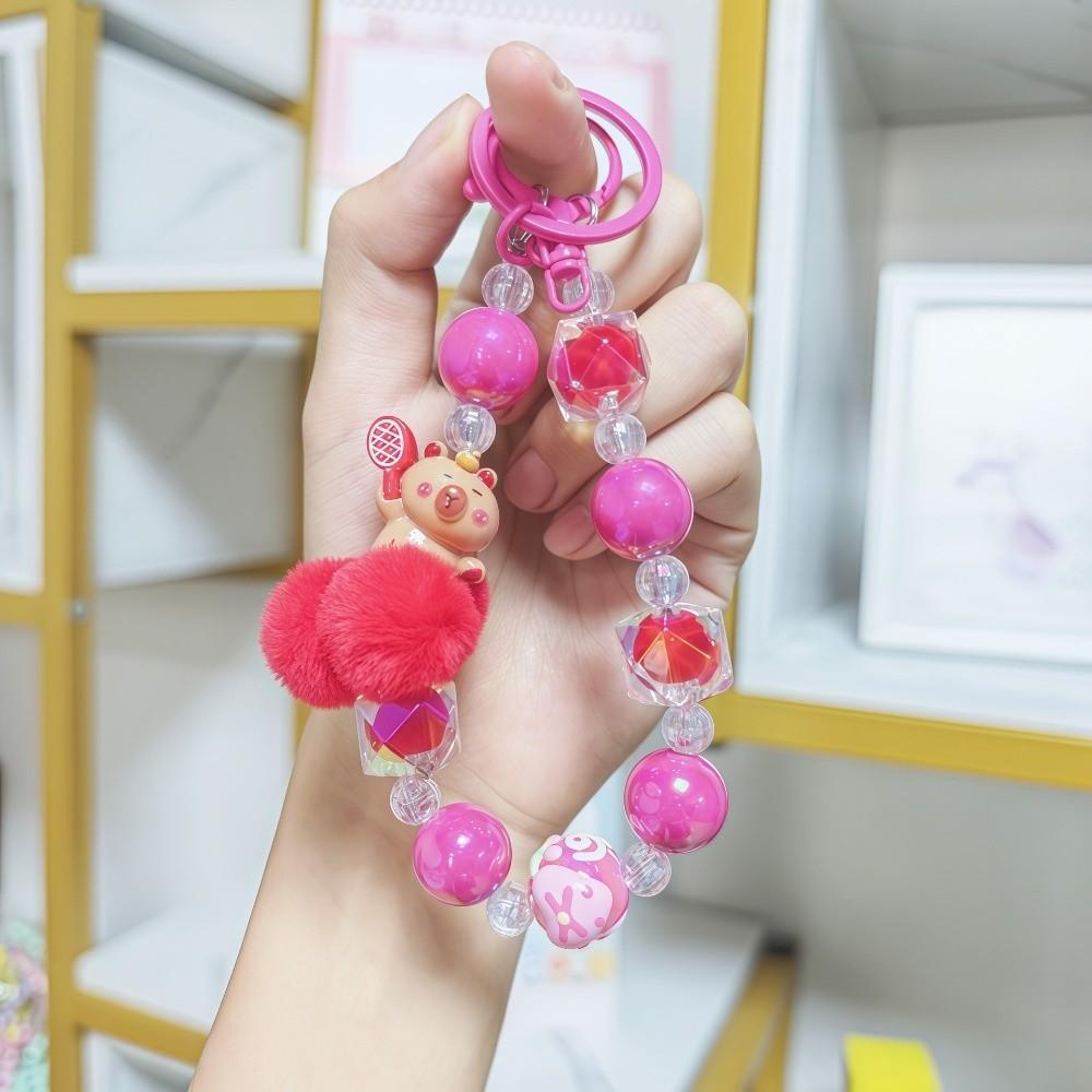 Capyabra Bead Phone Pendant Bow Phone Wrist Strap Charm Beaded Phone Chain  Keychain