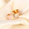 Anello aperto lettera H placcato 18k haute couture tutto diamanti anello alla moda per dito indice