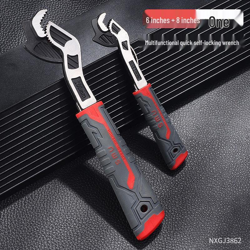 Adjustable Self-Locking Wrench Set: Quick-Open Industrial-Grade Tool for Household Repairs