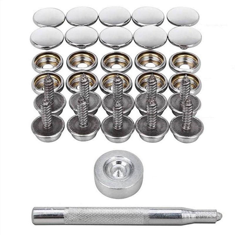 270/150Pieces Stainless Steel Marine Grade Canvas and Upholstery Boat Cover Snap Button Fastener Kit with Setting Tool