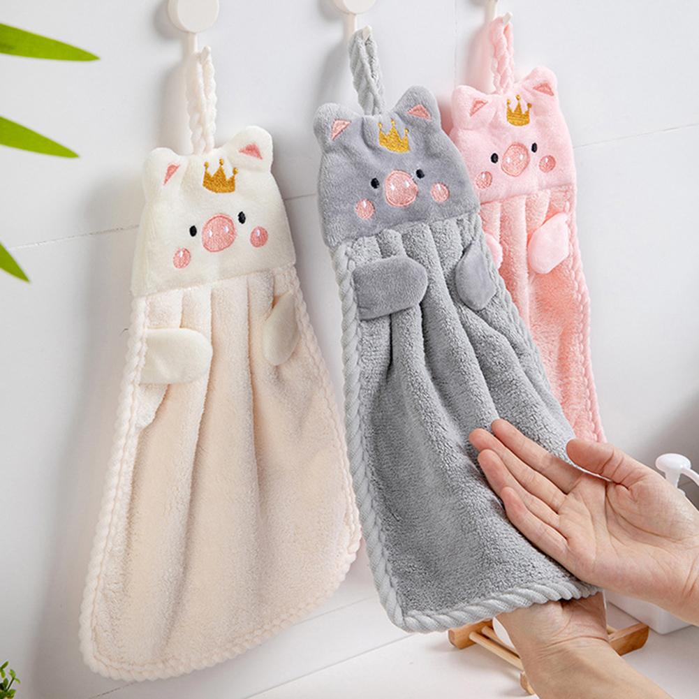 Hangable Hand Towel Kawaii Pig Towel Fun Kitchen Decor