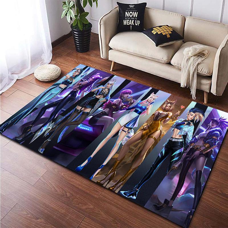 LOL KDA HD Printed Area Large Rug ,Carpet for Living Room Bedroom Sofa Decoration, Non-slip Floor Mats Dropshipping Alfombras