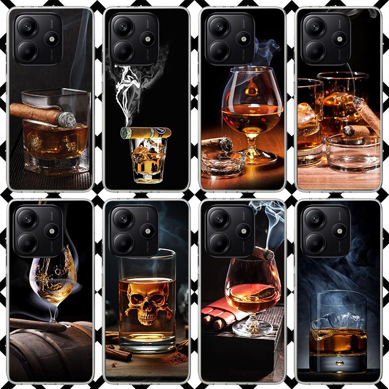 Cigar Whiskey Ice Drink Phone Case for Xiaomi Redmi Note 15 14 14S 13 12 12S 11 Pro Plus 11E 11T 11S 10S 5G Soft Cover Fundas Re