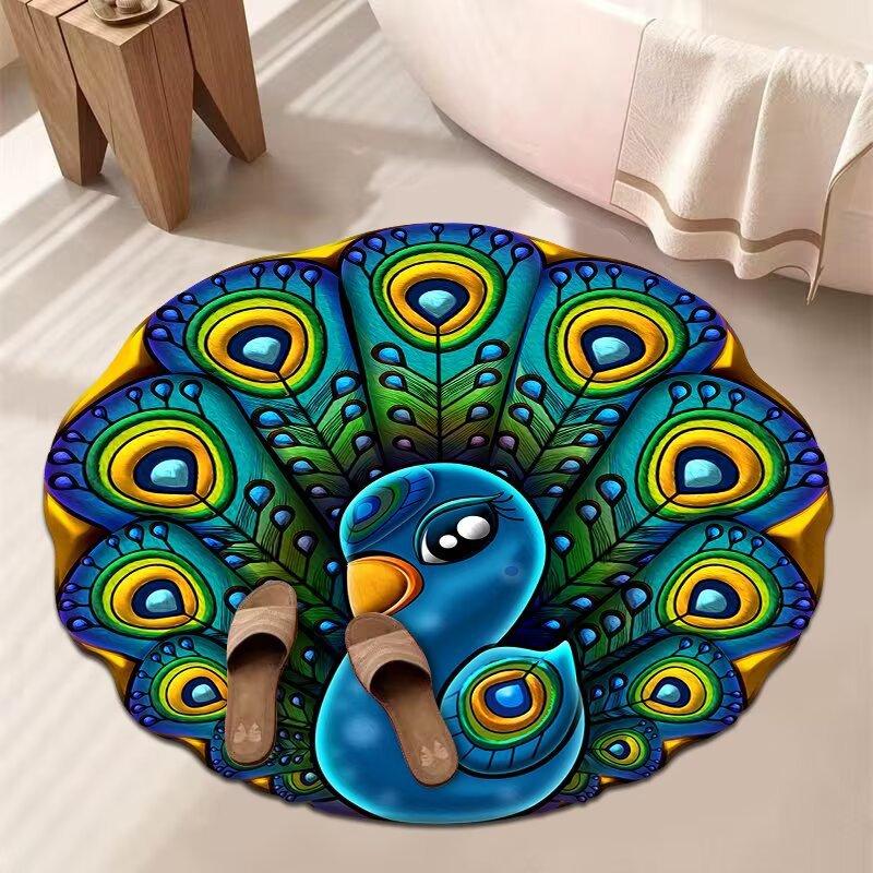 3D Květinový Koberec Koupelnový Absorpční Domácí Protiskluzový Odolný vůči Nečistotám Snadno Udržovatelný Předložka