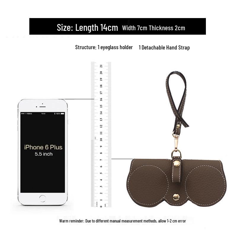 Versatile Genuine Leather Sunglasses Case - Portable & Protective