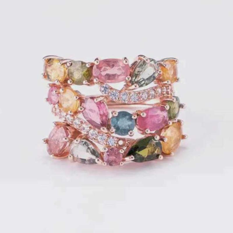 Sace Gems Klasikinio vario lydinio cirkonio žiedo apyrankės papuošalų rinkiniai Vestuvių dovanos