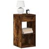 VidaXL Bedside Table with Drawer Smoked Oak 35x34x66.5 Cm, Side Table, Bedside Cabinet, Side Table for the 858721