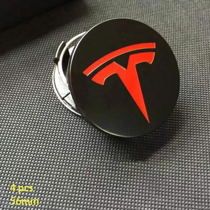 Car Sticker 2025 New Tesla Car  56mm Wheel Hub Center Caps For Tesla Model 3 Model Y Badge Cover Hubcaps for Tesla Model Y X S 2