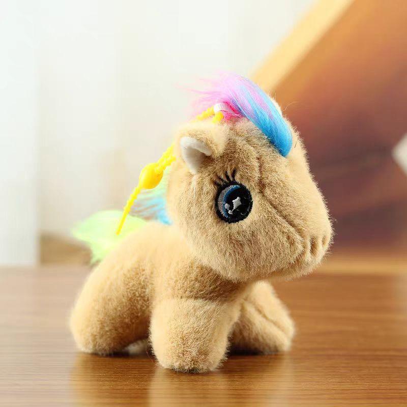 Cute Cute Colorful Pony Pendant Plush Toy Doll Carton Book Bag Pendant Keychain Rag Doll
