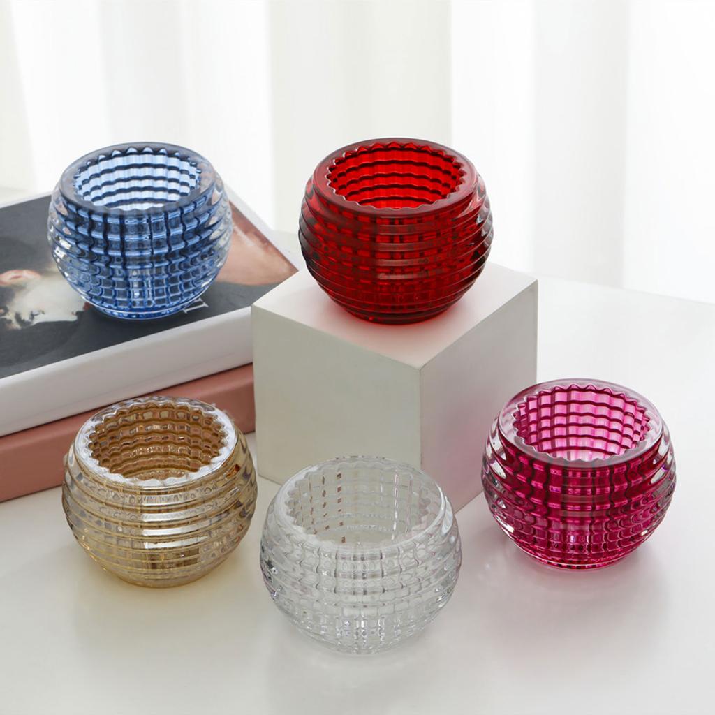 Glass Candle Holder Glass Candlestick Housewarming Gift Home Decoration Romantic Tea Light Candle Holder Event Ornament Desk