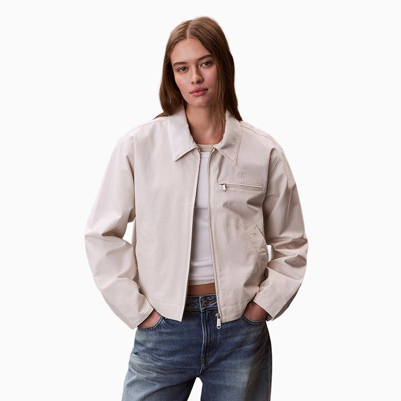 Calvin Klein Trendy Casual Minimalist Letter Embroidered Structured Polo Jacket Women jackets 47F527G XS