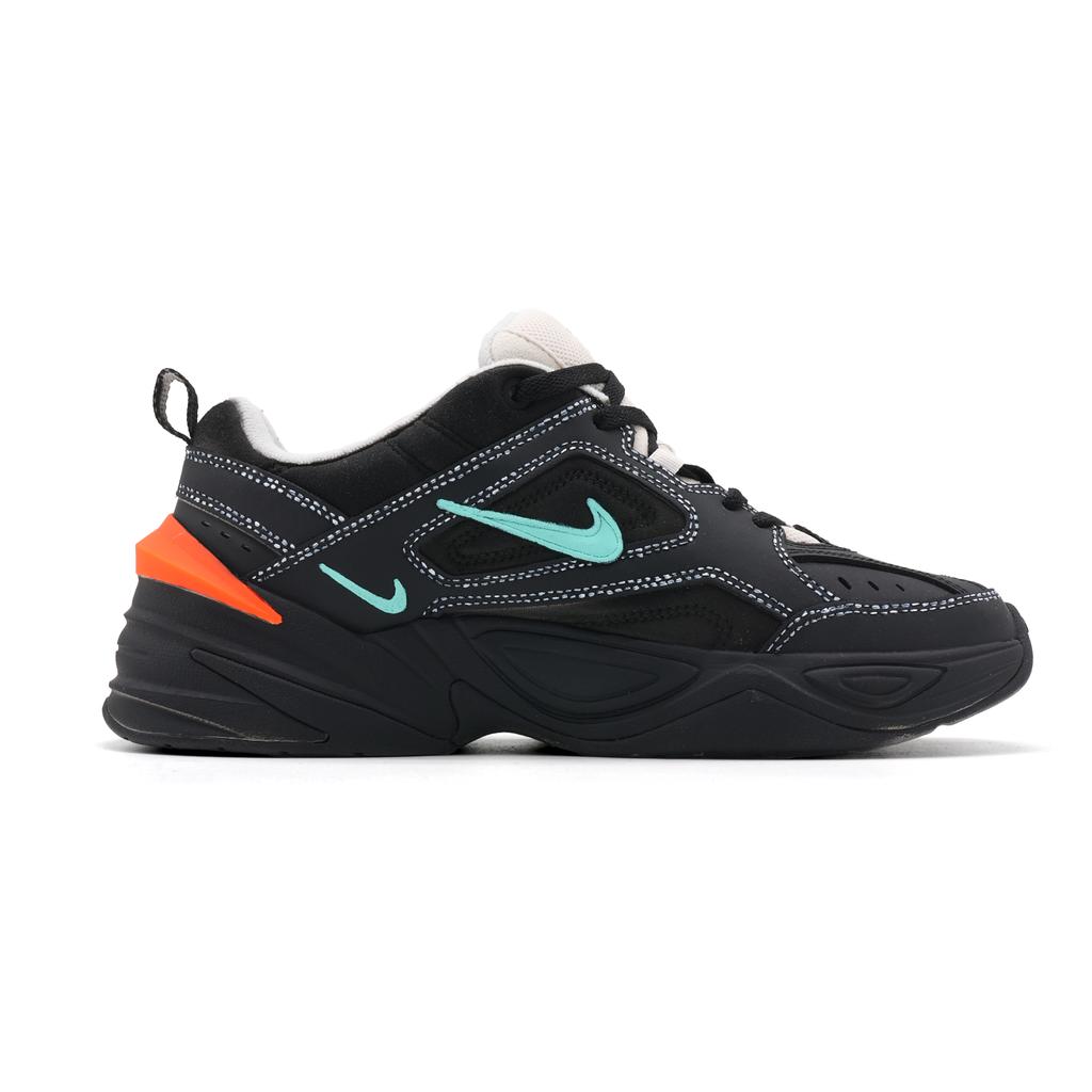Nike M2K Tekno Night Patrol Aurora Abrasion Resistant Low top Chunky Sneakers Unisex Orange Black AV4789-001(Team1822-)