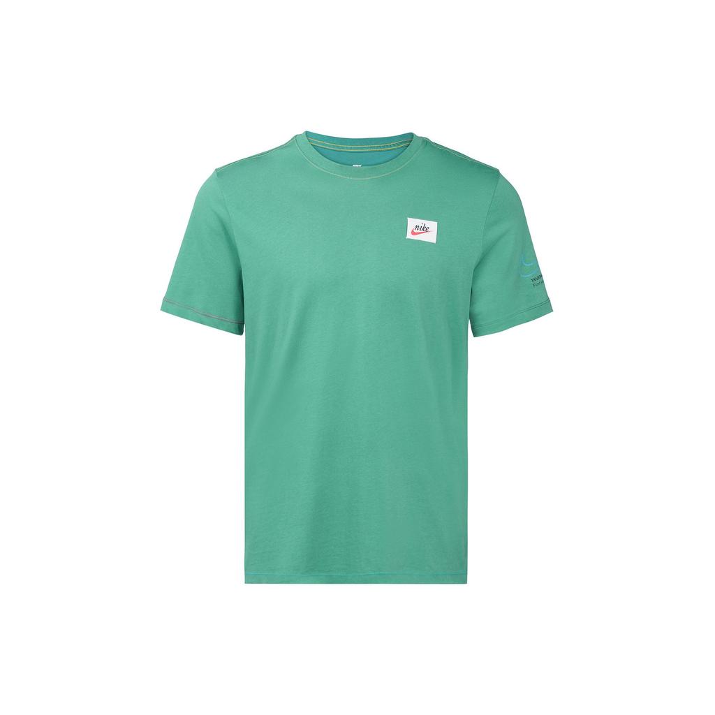 Nike T Shirts Men's Light Green Crew Neck Moderate Straight Fit DJ1394-350
