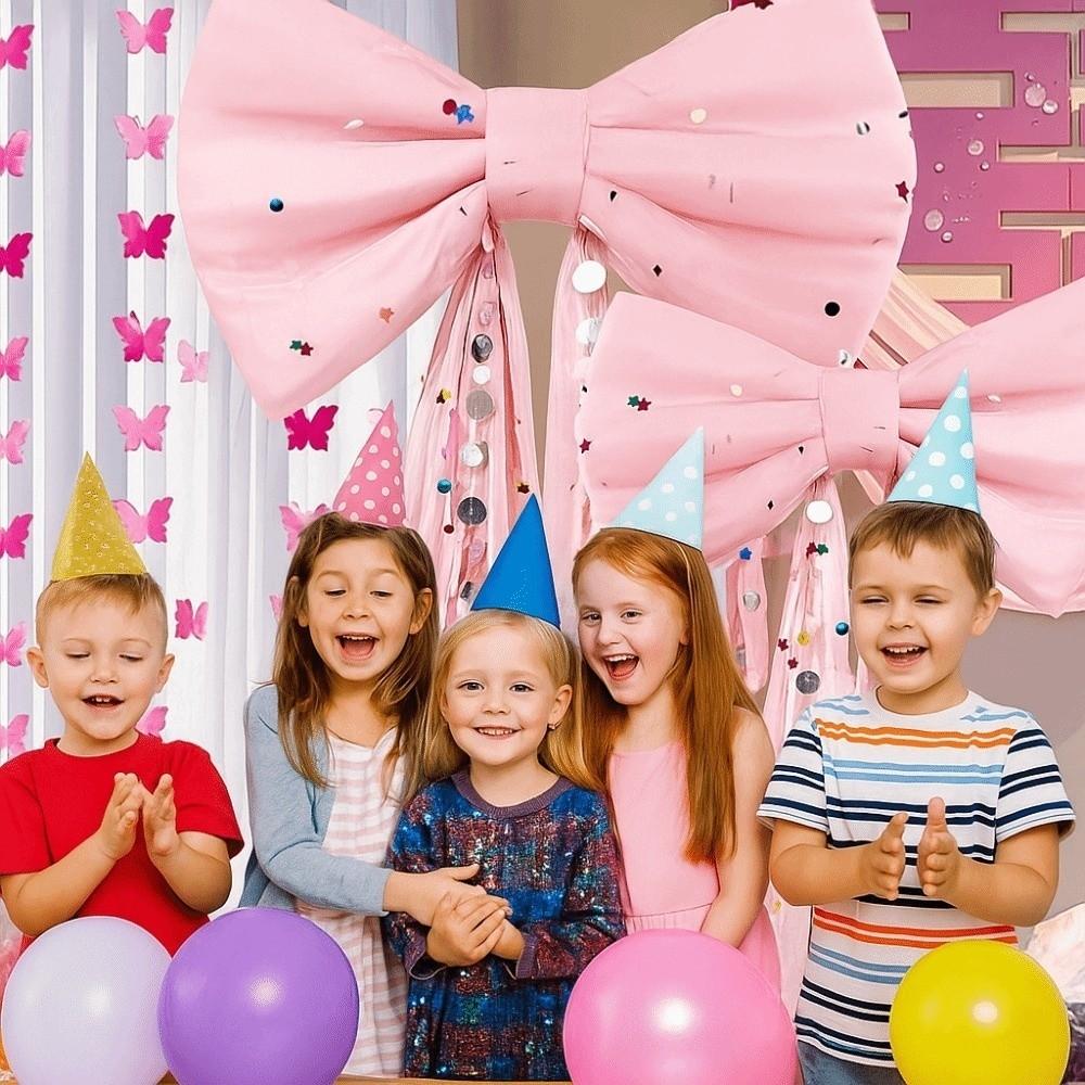 Bow 50x38cm Giant Bow Wall Backdrop Drift strip 3 meters Pink Iridescent Bow Wall Decor Wine Red B Giant Size