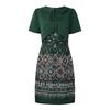 ZANZEA Women Ethnic Print Casual Doll Collar Summer Short Sleeve Dress