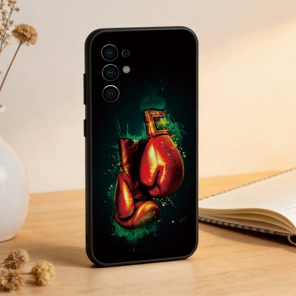 

Boxing Gloves Phone Case Black Silicone Soft For Samsung S25,S24,S21,S22,S23,S30,Ultra,S20,Plus,Fe,Lite Samsung S25ULTRA