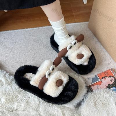 Fashion Cartoon Cute Women's Slippers Autumn Winter New Fashion Height Increase Platform Home Shoes Comfortable Plush Warm Cotton Shoes