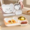 Multi Grids Reusable Plastic Cartoon Children Dinner Plate With Soup Bowl Large Capacity Salad Plate Kids Food Plate Dishes