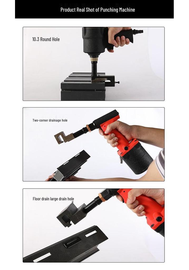 Pneumatic Punching Gun for Aluminum Door & Window Profiles - Air Vent, Bridge Break, and Corner Code Punching Tool