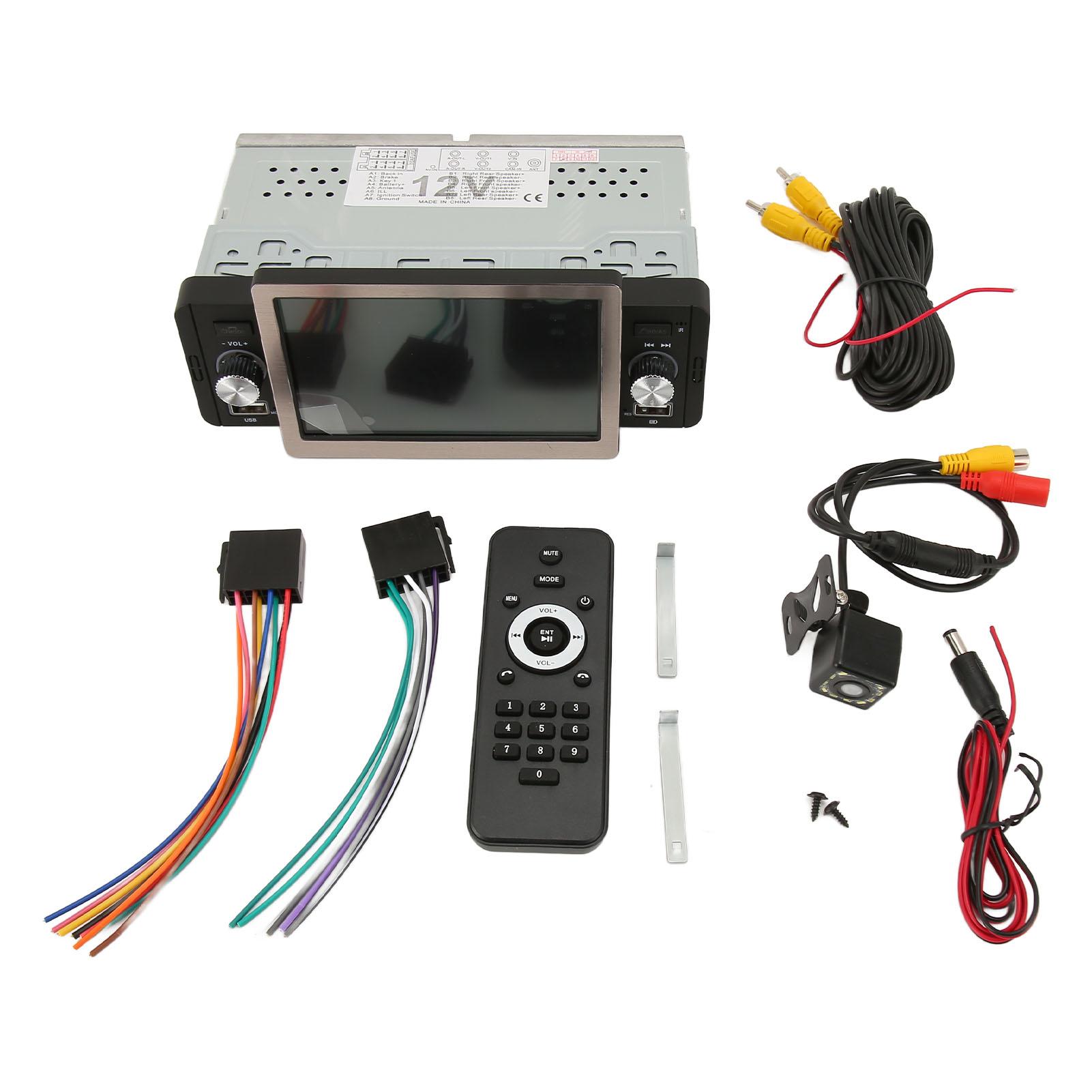 

Автомобильный MP5-плеер с 5-дюймовым сенсорным экраном, беспроводным подключением по Bluetooth, 12 светодиодов, камера заднего вида, автомобильный мультимедиа