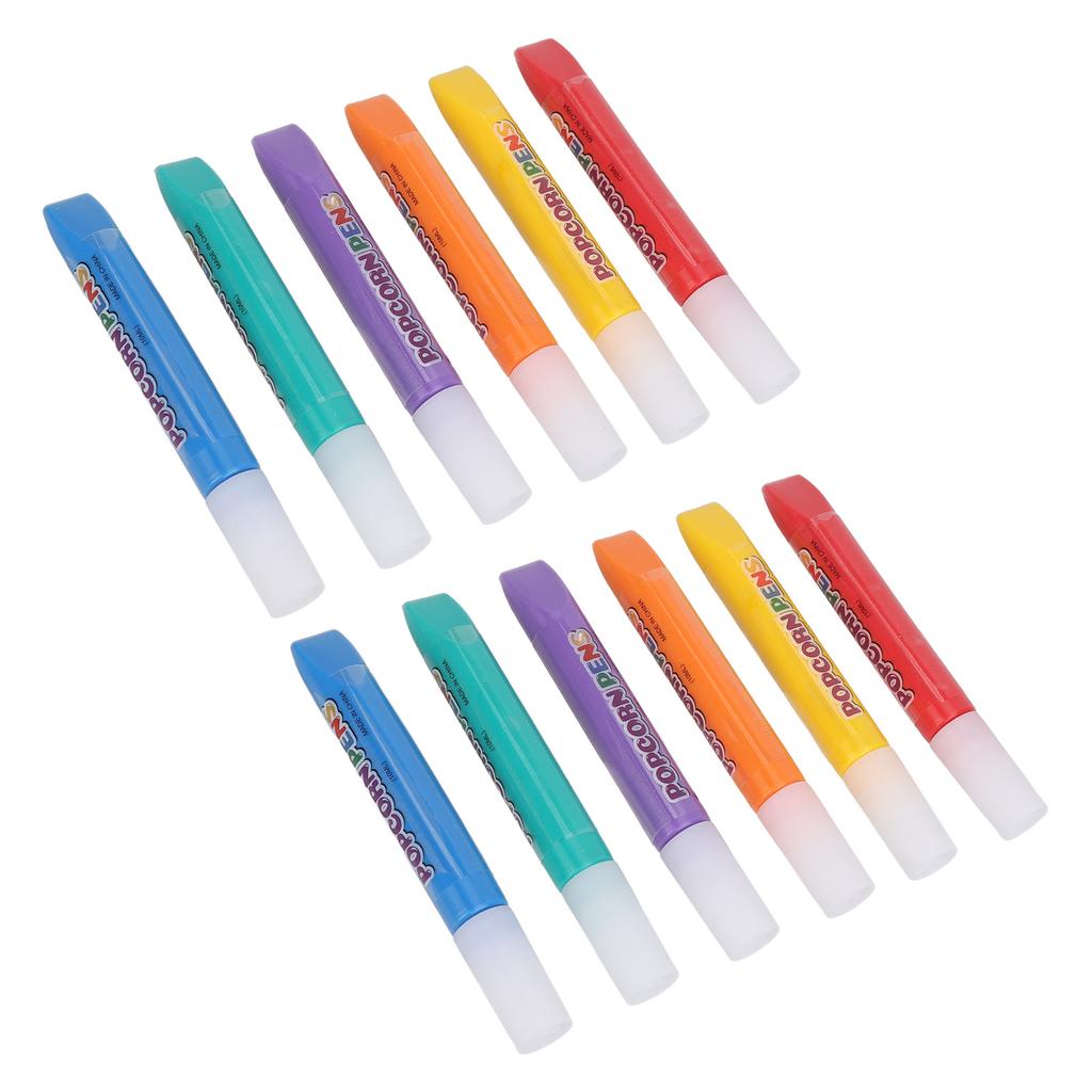 12pcs  Bubble Popcorn Drawing Pen Popcorn Color Paint Pen for Greeting Cards Christmas