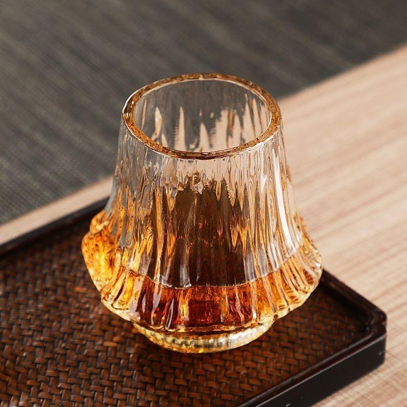 Flame Fuji Mountain Wine Glass Whiskey Wine Cups Japanese Minimalist Design Ins Style Artwork Champagne Cocktail Glass Cup Gift 201-300ml