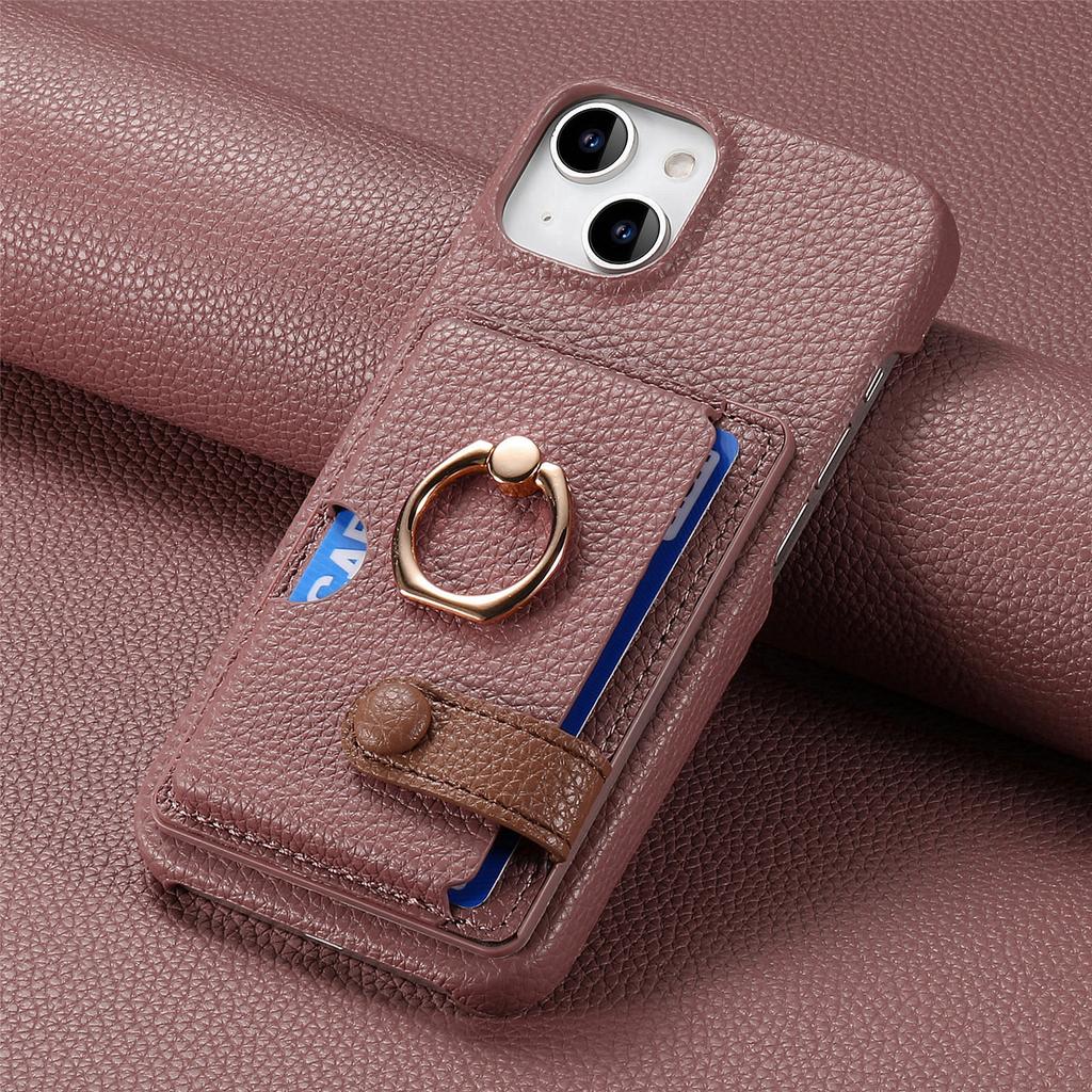 Shockproof Phone Case for IPhone 17 Air 16E 16 15 Plus 14 13 12 Mini 11 Pro Max Ring PU Leather Cards Holder Wallet Cover