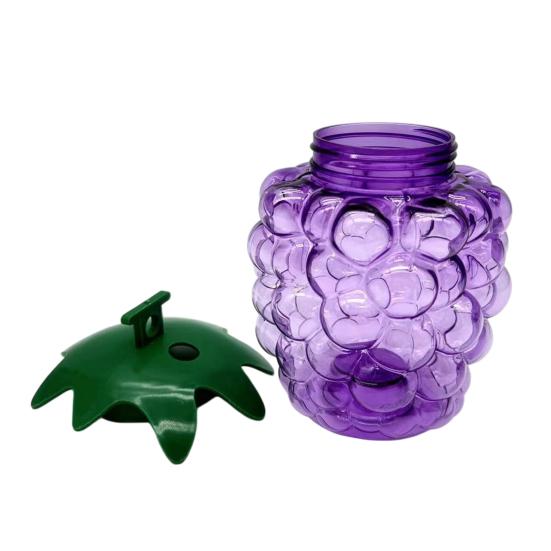Wasserbecher mit Strohhalm, Traubenform, Kunststoff-Trinkbecher mit großem Fassungsvermögen, Transparente Wasserflasche für Outdoor-Sport, Büro, Studium