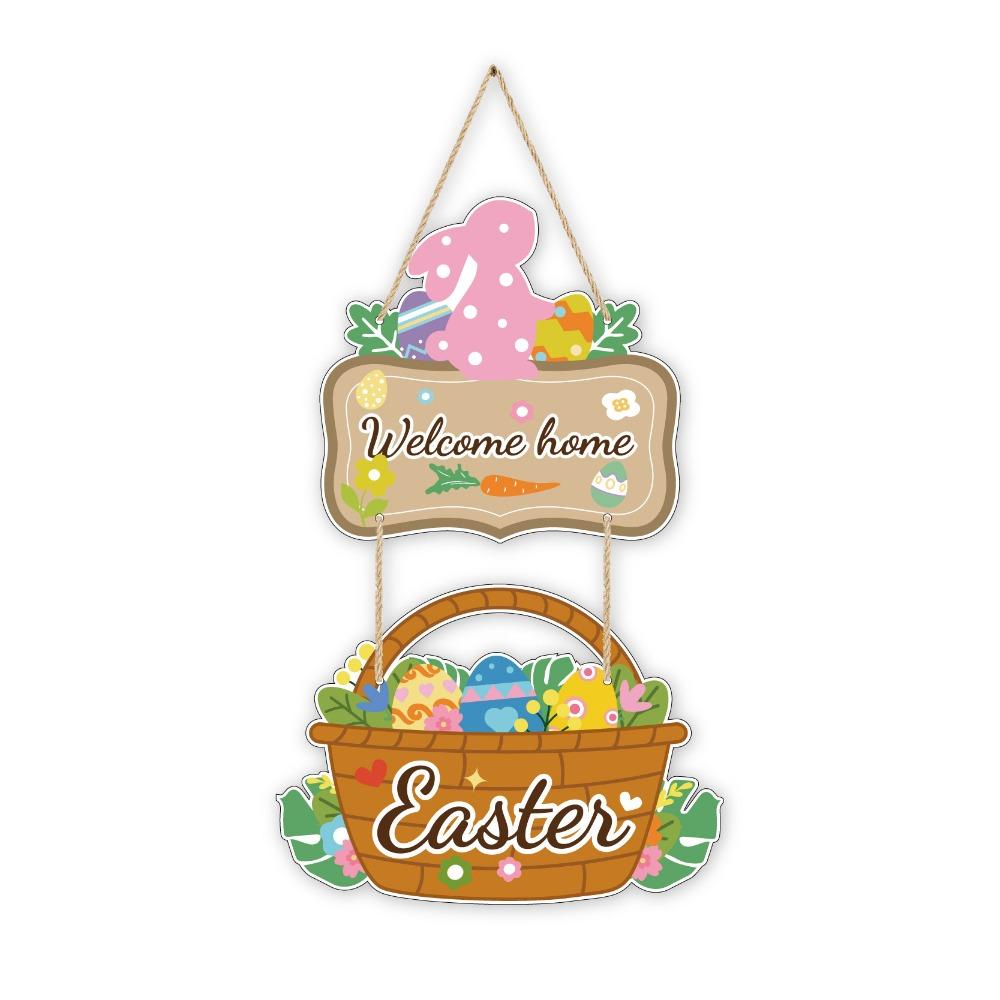 

Cartoon Easter Door Hanger Colorful Easter Hanging Ornament Creative Bunny Egg Decor Front Door Style C